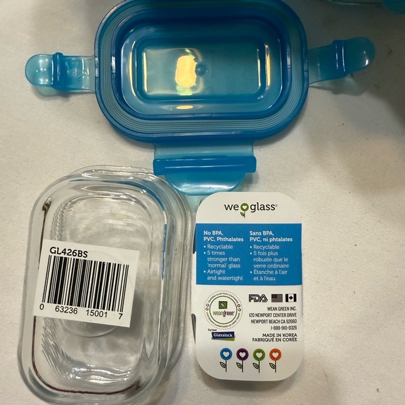 2-4pks Reusable 5 oz glass containers with lockable lids. Leakproof, freezersafe - Picture 3 of 8